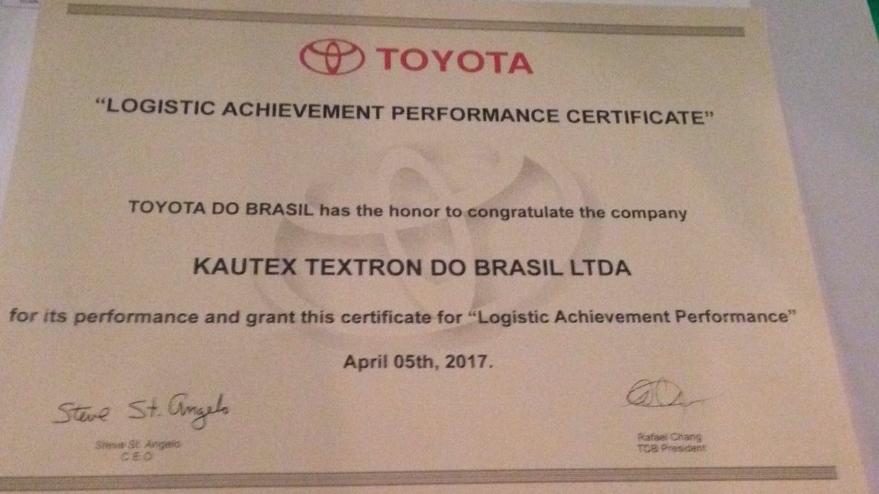 Kautex Brazil Toyota Suppplier