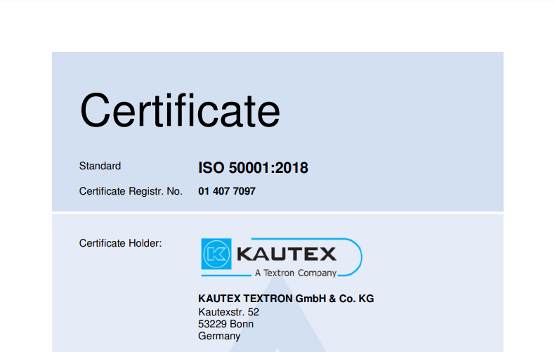 ISO 50001 Certificate - Kautex IP