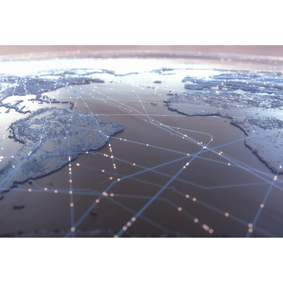 overview of global map digitally connected