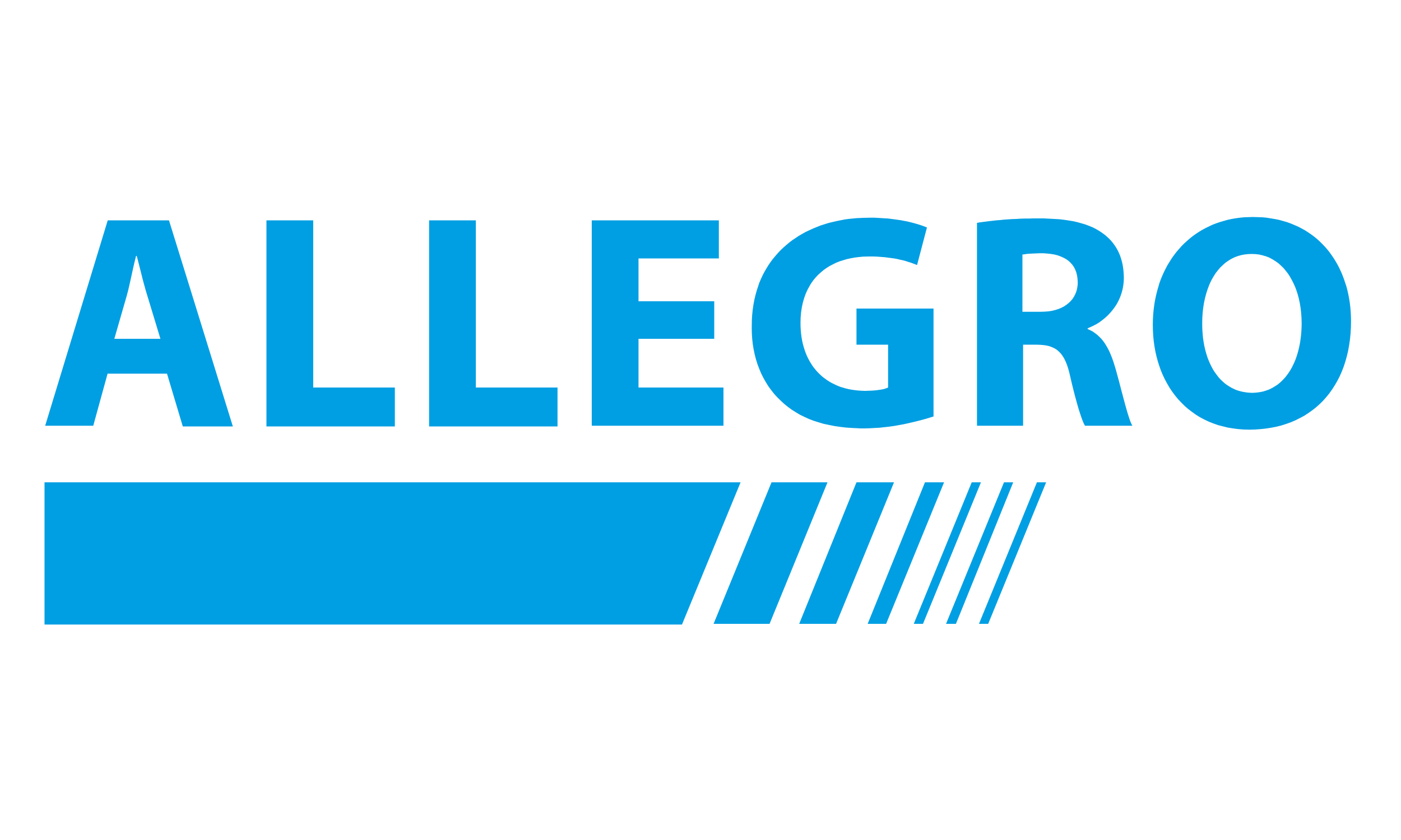 Allegro logo displayed in blue on a light gray background, featuring the company name in bold capital letters above a stylized blue graphic element.